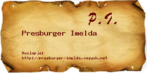 Presburger Imelda névjegykártya